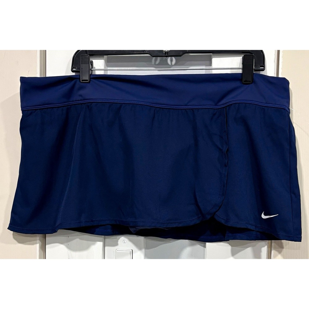 Nike Women's Blue Tennis Skort Size 2XL Pull-On Stretch Elastic Waist Pockets